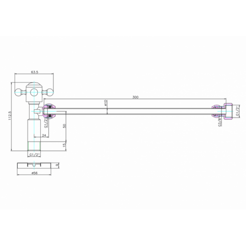 Vanne d'arrêt pour réservoir de WC Burlington Chromé W25_LD Vanne d'arrêt pour réservoir de WC Burlington Chromé W25_LD