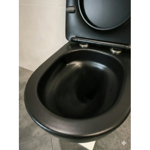 Cuvette suspendue sans bride KELOS Flush Noir Mat avec abattant KELOS Flush Noir Mat (1) Cuvette suspendue sans bride KELOS Flush Noir Mat avec abattant KELOS Flush Noir Mat (1)