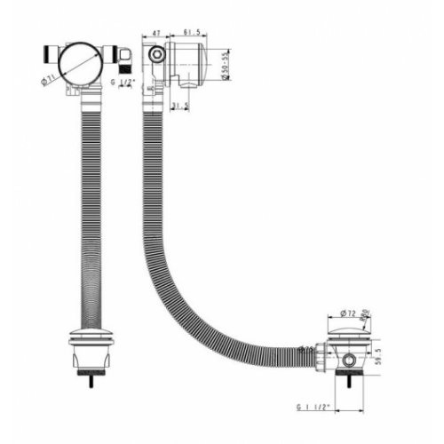 Vidage baignoire Up&Down avec remplissage cascade VUP4251 Vidage baignoire Up&Down avec remplissage cascade VUP4251