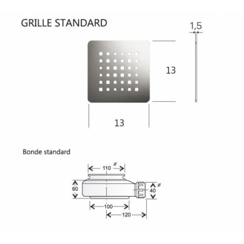 Receveur de douche léger SAMBA Neolight Blanc 90x90cm* SAMBA Neolight Accessoires
