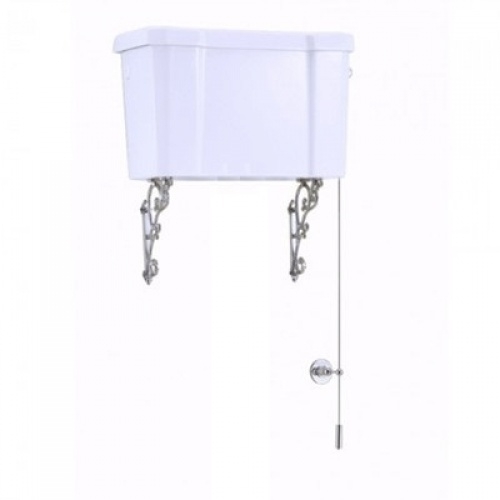 Réservoir Haut à double chasse avec tirette en chrome