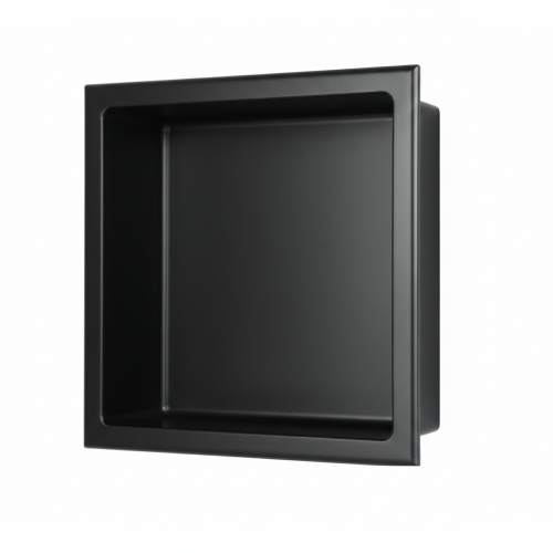 Niche murale de douche, étagère encastrable douche acier Noir Mat - 30x30cm 00-NICHE