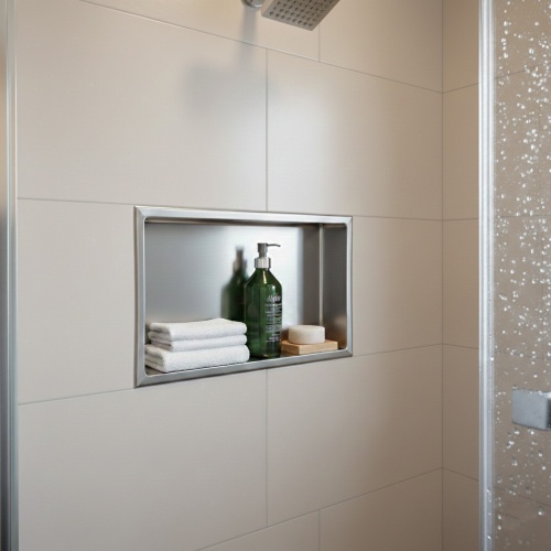 Niche murale de douche, étagère encastrable douche acier Inox Brossé - 30x60cm 01-NICHE