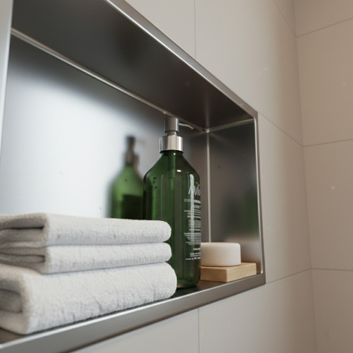 Niche murale de douche, étagère encastrable douche acier Inox Brossé - 30x60cm 04-NICHE