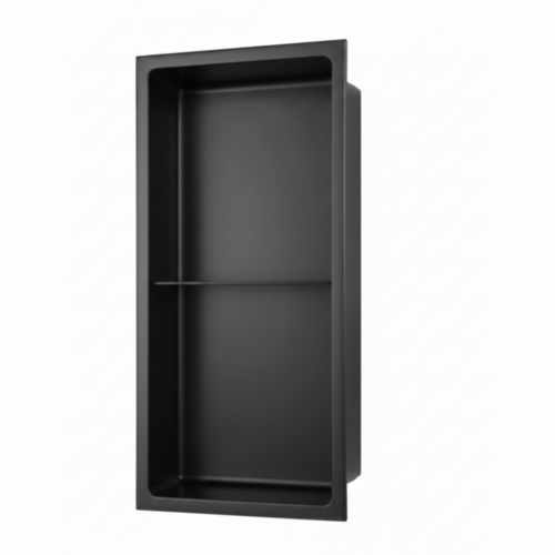 Niche murale de douche, étagère encastrable douche acier Noir Mat - 60x30cm 00-NICHE