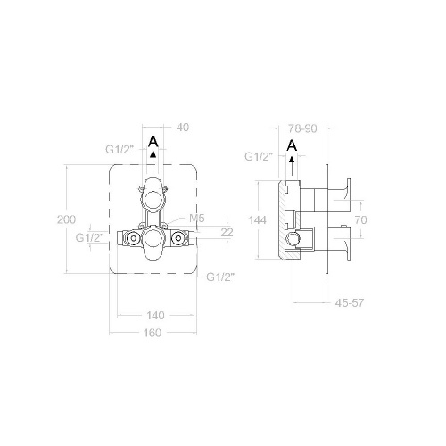 Robinetterie douche encastrée ALEXIA 2 voies Thermostatique Chromé 36D302528 (2)