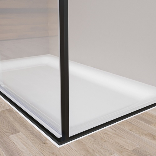 Paroi de douche d'angle coulissante RIGA 2P+F - Or brossé - 99cm - Droite riga-de-novellini-3