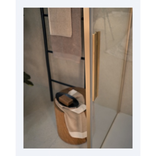 Paroi de douche d'angle coulissante RIGA 2P+F - Or brossé - 99cm - Droite RIGA Or