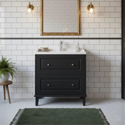 Meuble de salle de bain RETRO 80cm Noir mat Meuble de salle de bain RETRO 80cm Noir mat