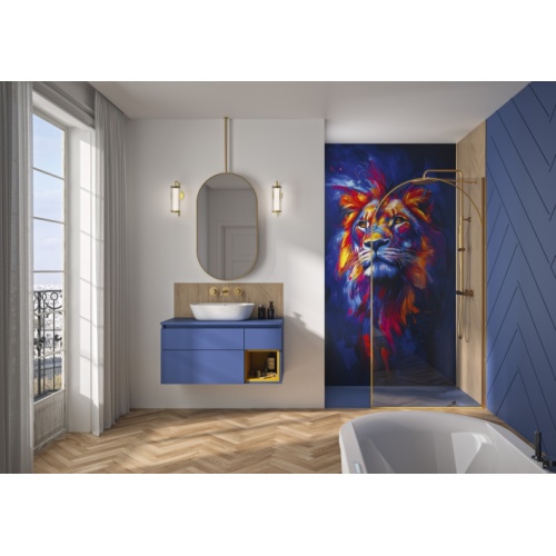 Paroi de douche SOLO ARKADE Or Brossé - 100cm - Droite solo-arkade-or-brosse-droite