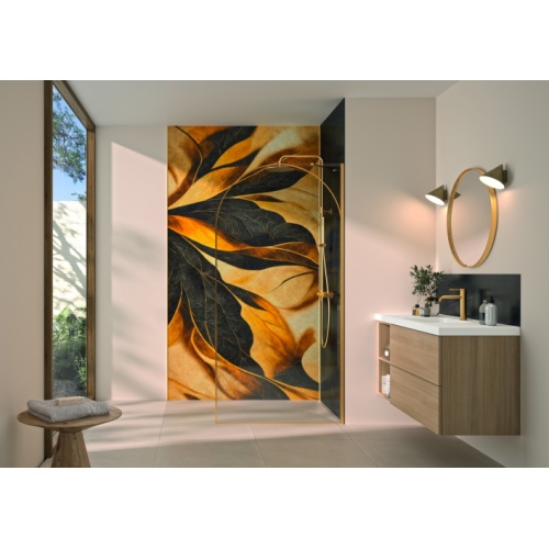 Paroi de douche SOLO ARKADE Or Brossé - 100cm - Droite Solo Arkade droite