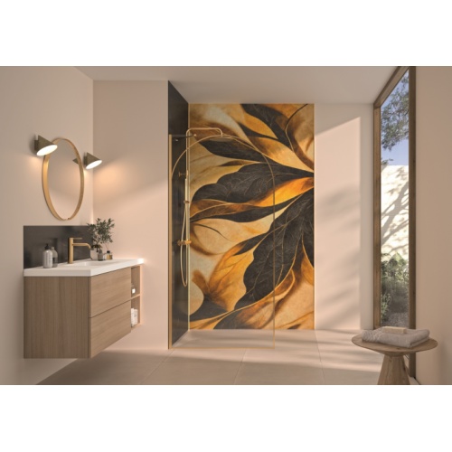 Paroi de douche SOLO ARKADE Or Brossé - 90cm - Gauche Solo Arkade gauche