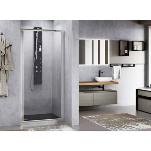 Porte pivotante ZEPHYROS 2.0 G Transparent - Silver - 100cm ZEPHYROS 2 0 G Chrome Porte pivotante ZEPHYROS 2.0 G Transparent - Silver - 100cm ZEPHYROS 2 0 G Chrome