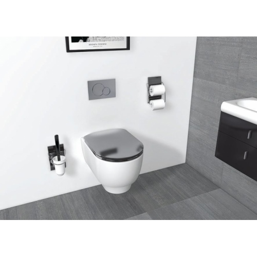 Abattant WOOD Slim Reflet Chrome Brillant - Descente Manuelle 7WD08987701 (2)