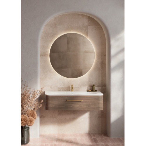 Meuble de salle de bains ECLIPSE 1 tiroir Noyer Américain Meuble de salle de bains ECLIPSE 1 tiroir Noyer Américain