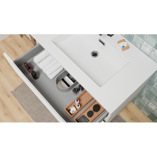 Meuble de Salle de Bain Structura 80cm 2 Tiroirs Blanc Brillant STRUCTURA_80 CM_BLANC_OUVERT Meuble de Salle de Bain Structura 80cm 2 Tiroirs Blanc Brillant STRUCTURA_80 CM_BLANC_OUVERT