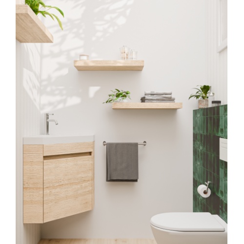 Meuble lave-mains d'angle ANGLEO Bois Clair ANGLEO_BOIS CLAIR_FACE