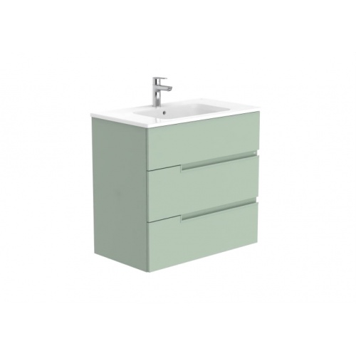 Meuble simple vasque 3 tiroirs Victoria-N – Vert Sauge Mat 80cm VICTORIA_Vert Sauge_1