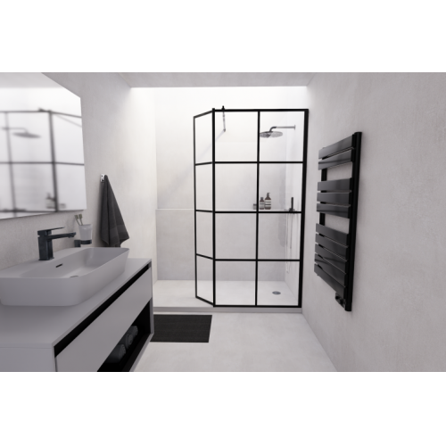 Paroi de douche LOFT BLACK 90cm + Volet pivotant LOFT battant 90 Paroi de douche LOFT BLACK 90cm + Volet pivotant LOFT battant 90