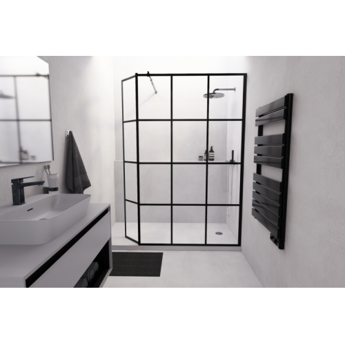 Paroi de douche LOFT BLACK 120cm + Volet pivotant Paroi de douche LOFT BLACK 120cm + Volet pivotant