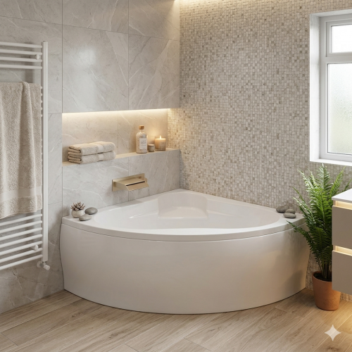 Pack baignoire d'angle VENUS 140x140 avec tablier Pack baignoire d'angle VENUS 140x140 avec tablier