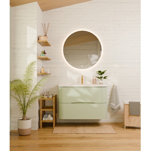 Meuble de salle de bain CURVE 80 cm – Laqué Vert d'Eau - Design Galbé