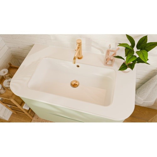 Meuble de salle de bain CURVE 80 cm – Laqué Vert d'Eau - Design Galbé CURVE_80 CM_ VERT EAU_VASQUE