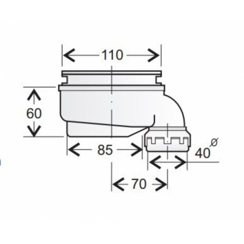 Bonde coudée Doccia SV Elliptique