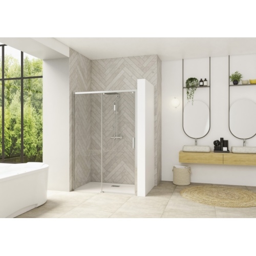 Paroi coulissante SMART DESIGN Noir grainé - Gauche - 160 cm