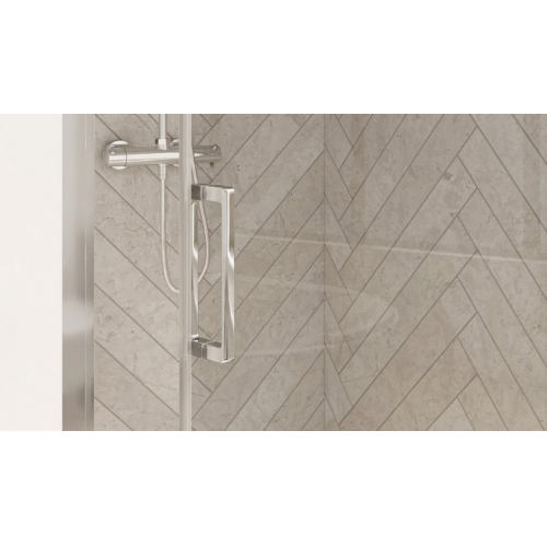 Paroi coulissante SMART DESIGN Noir grainé - Gauche - 160 cm Smart Design Poignée Chrome