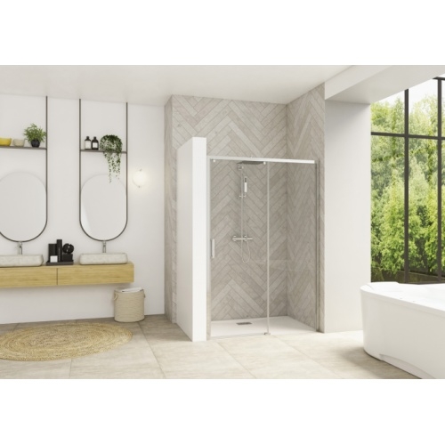 Paroi coulissante SMART DESIGN C sans seuil Chromé - Droite - 180 cm smart-design-ss-c-ctn-Droite