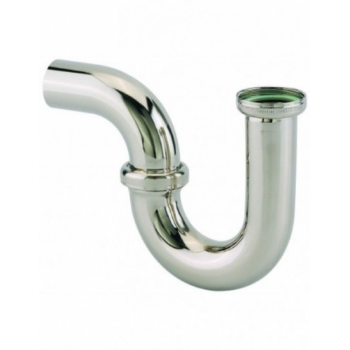 Siphon de lavabo tube, sortie D. 32 mm, h. 125 mm, laiton chromé mat Siphon de lavabo tube, sortie D. 32 mm, h. 125 mm, laiton chromé mat