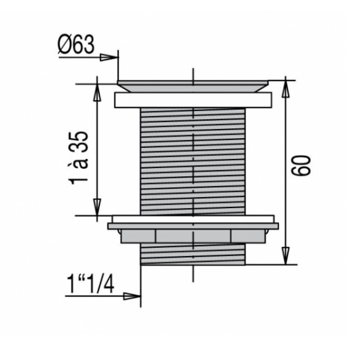 Bonde à écoulement libre pour lavabo, grille laiton chromé 121500 000 00_1 Bonde à écoulement libre pour lavabo, grille laiton chromé 121500 000 00_1