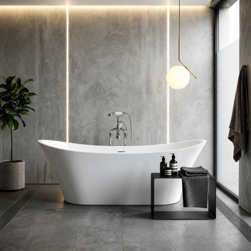 Baignoire îlot l80 x L180cm Blanc MOOREA Baignoire îlot l80 x L180cm Blanc MOOREA