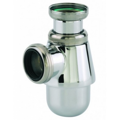 Siphon de lavabo chromé, taille réglable 35/90 mm, sortie D. 32 mm, laiton Siphon de lavabo chromé, taille réglable 35/90 mm, sortie D. 32 mm, laiton