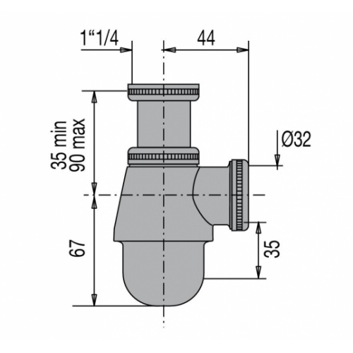 Siphon de lavabo chromé, taille réglable 35/90 mm, sortie D. 32 mm, laiton siphon-de-lavabo Siphon de lavabo chromé, taille réglable 35/90 mm, sortie D. 32 mm, laiton siphon-de-lavabo