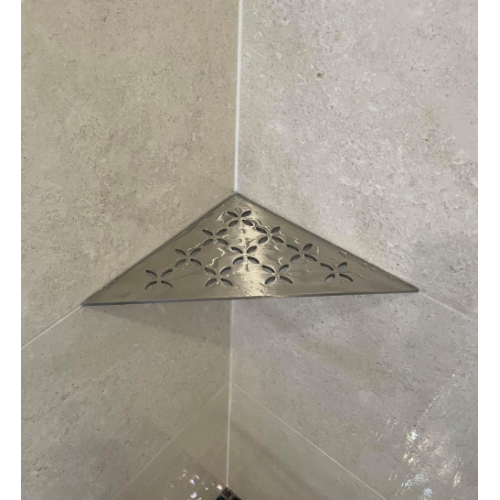 Tablette d'angle murale SHELF-S1 FLORAL Acier inox brossé 18342_2 Tablette d'angle murale SHELF-S1 FLORAL Acier inox brossé 18342_2