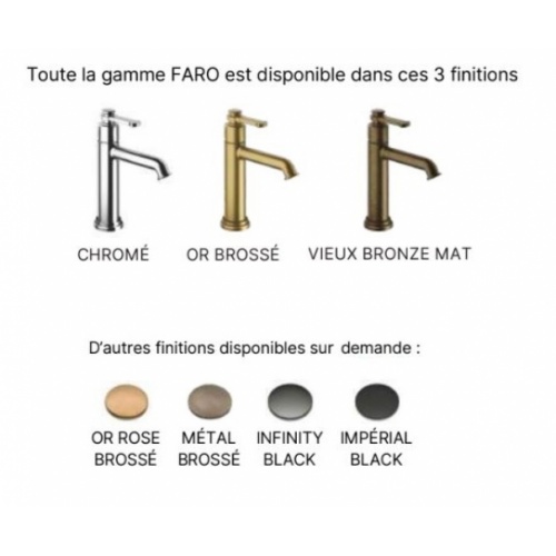 Mitigeur de lavabo chromé H190 FARO vidage clic-clac FARO Mitigeur de lavabo chromé H190 FARO vidage clic-clac FARO