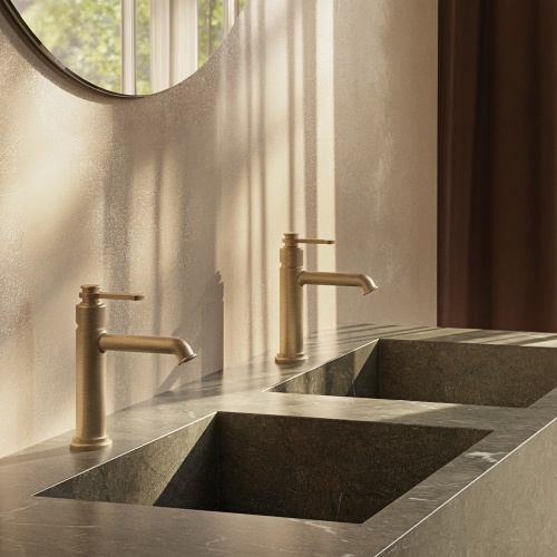Mitigeur de lavabo or brossé H190 FARO vidage clic-clac Mitigeur de lavabo or brossé H190 FARO vidage clic-clac