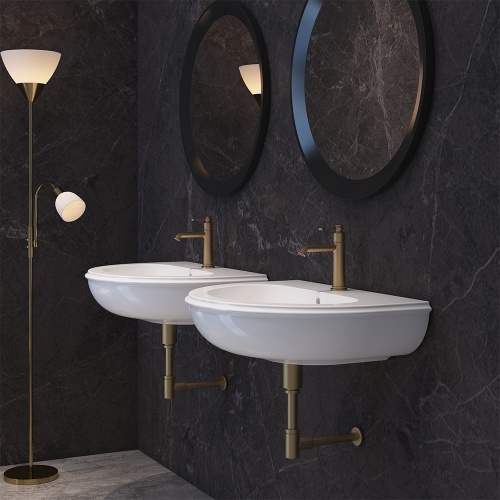 Vasque suspendue CHARME monotrou L70cm Blanc brillant Vasque suspendue CHARME monotrou L70cm Blanc brillant