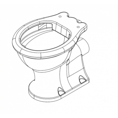 Cuvette WC sans bride GUILD à poser au sol pour réservoir haut GU6118CW Cuvette WC sans bride GUILD à poser au sol pour réservoir haut GU6118CW