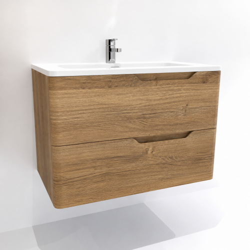Meuble vasque LUNA Bois Vieilli 80cm avec miroir Lite LUNA 80 Bois Foncé Vieilli Meuble vasque LUNA Bois Vieilli 80cm avec miroir Lite LUNA 80 Bois Foncé Vieilli