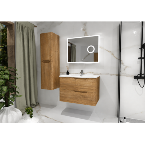 Meuble vasque LUNA Bois Vieilli 80cm avec miroir Lite Meuble vasque LUNA Bois Vieilli 80cm avec miroir Lite