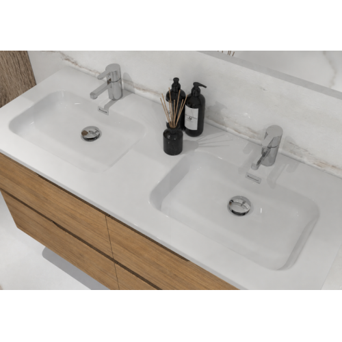 Meuble double vasque LUNA Bois Vieilli 120cm - Sans miroir vasque LUNA 120 BFV Meuble double vasque LUNA Bois Vieilli 120cm - Sans miroir vasque LUNA 120 BFV