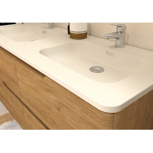 Meuble double vasque LUNA Bois Vieilli 120cm - Sans miroir LUNA Bois Vieilli 120 profil Meuble double vasque LUNA Bois Vieilli 120cm - Sans miroir LUNA Bois Vieilli 120 profil