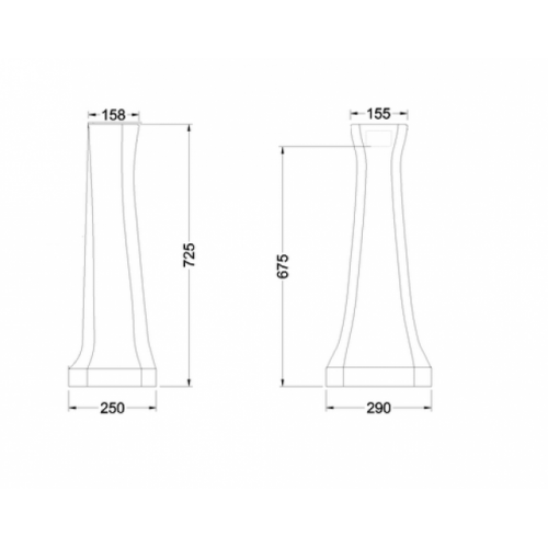 Piètement lavabo Burlington P9 rehaussé blanc P9 Schéma Piètement lavabo Burlington P9 rehaussé blanc P9 Schéma