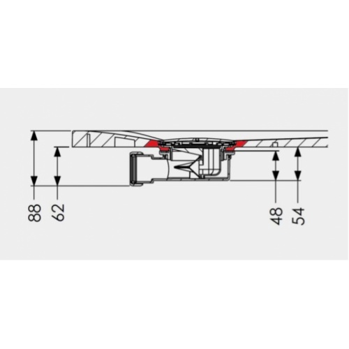 Bonde de receveur gravitaire pour receveur ONYX AKW Bonde onyx Schéma