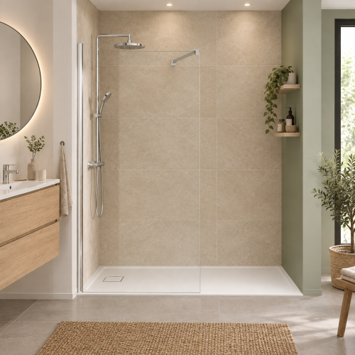 Paroi de douche WALK IN CHROME 100cm Paroi fixe WALK IN Chromé (5) Paroi de douche WALK IN CHROME 100cm Paroi fixe WALK IN Chromé (5)