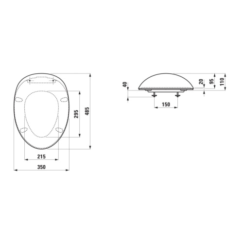 Cuvette suspendue sans bride ALESSI One avec abattant frein de chute Abattant ALESSI Blanc Brillant (2)
