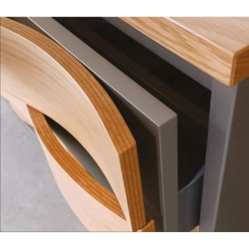 Meuble Sdb ondulé Chêne naturel et Anthracite 120 CASCADE Poignée Cascade Meuble Sdb ondulé Chêne naturel et Anthracite 120 CASCADE Poignée Cascade